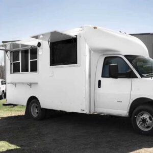 Chevy Express 3500 Cutaway 14-Foot Mobile Kitchen Trailer for Fast Food Snacks Hotdogs Candies Chips Ice Cream Corn Fiberglass - Kurt Traktörs
